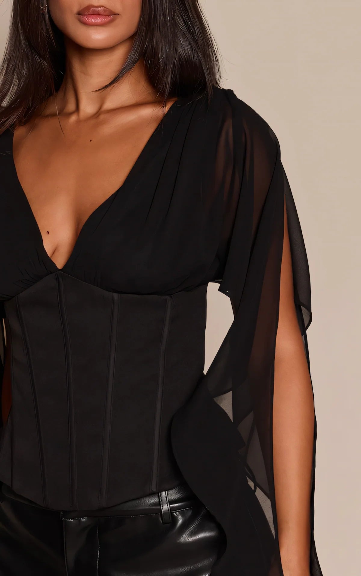 Petite Chiffon Drape Corset Regular price